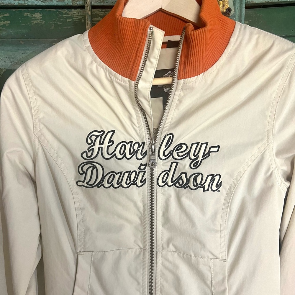 Harley Davidson Jacket Nylon Polyester Orange Xs … - image 3